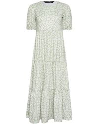 PixieGirl Petite - Ditsy Short Sleeve Tiered Maxi Dress - Lyst