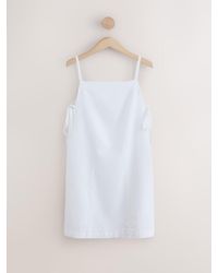 Next - Linen Rich Square Neck Strappy Mini Summer Dress - Lyst