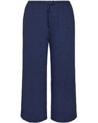 Evans - Textured Jersey Wide Leg Trousers - Lyst