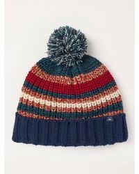 FatFace - Fatface Multi Stripe Stitch Bobble Hat - Lyst