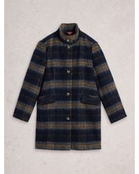 White Stuff - Karla Check Wool Blend Coat - Lyst