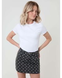 Threadbare - Polka Dot Co-Ord A-Line Denim Mini Skirt - Lyst