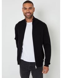 Threadbare - Zip-Through Funnel Neck Knitted Cardigan - Lyst