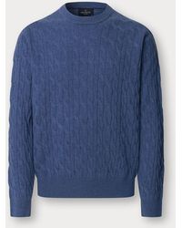 Hackett - Lambswool Cable Crew Neck Jumper - Lyst
