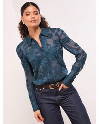 Lipsy - Burnout Button Through Shirt - Lyst