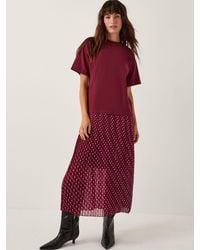 Monsoon - Senya Polka Dot Midi Dress - Lyst