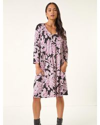 Roman - Petite V-Neck Swing Dress - Lyst