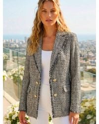 Roman - Boucle Frayed Edge Jacket - Lyst
