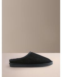 Next - Faux Fur Lined Signature Suede Mule Slippers - Lyst