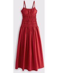 Abercrombie & Fitch Dipped Waist Lace Maxi Dress in White | Lyst Australia