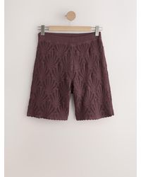Next - Crochet Co-Ord Shell Pattern Bermuda Knee Shorts - Lyst