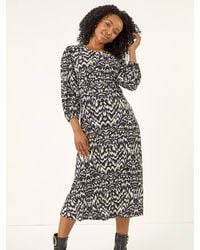 Roman - Petite Abstract Stretch Midi Dress - Lyst