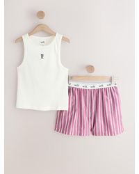 Self - Rib Vest Short Pyjamas Set - Lyst