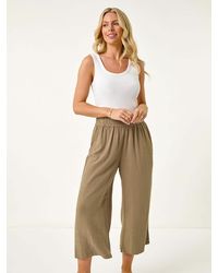Roman - Petite Petite Linen Mix Cropped Trousers - Lyst