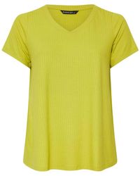 Evans - Short Sleeve Modal Rich Ribbed T-Shirt - Lyst