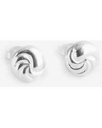 Simply Silver - Sterling 925 Polished Textured Ridged Stud Earrings - Lyst