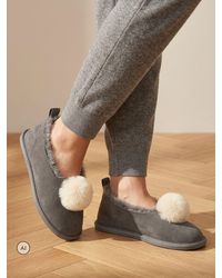 Jones Bootmaker - Frinton Leather Pom Slippers - Lyst