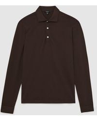 Reiss - Cotton-Jersey Long Sleeve Polo Shirt - Lyst