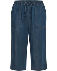 Evans - Cropped Wide Leg Pull On Trousers - Lyst