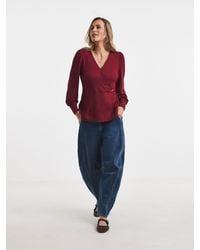 JD Williams - V-Neck Wrap Cosy Long Sleeve Top - Lyst