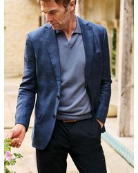 Brook Taverner - Check Italian Linen Blend Jacket - Lyst