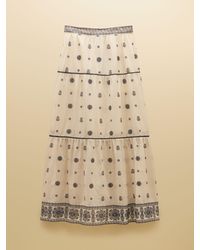 Joules - Tiered Embroidered Maxi Skirt - Lyst