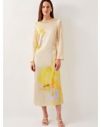 Monsoon - Camile Floral Satin Midi Dress - Lyst