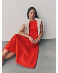Next - Ärmelloses Midikleid Mit Racerback Aus Geripptem Jersey-Mixeu 44 Tall (Uk 14 T) - Lyst