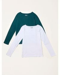 FatFace - Fatface 2 Pack Long Sleeve Round Neck T Shirt - Lyst