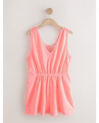 Next - Coral Jersey Summer Playsuit - Lyst