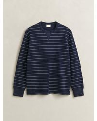 GANT - Micro Texture Stripe Crew Neck Knit Jumper - Lyst