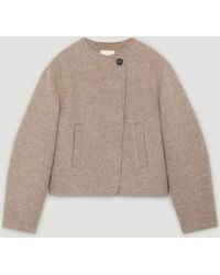 Hush - Pure Wool Double Faced Collarless Jacket - Lyst