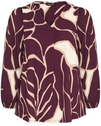 Evans - Balloon Sleeve Pleated All Over Print Top - Lyst