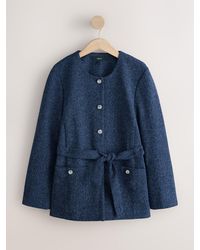 Next - Fleck Boucle Belted Jacket - Lyst