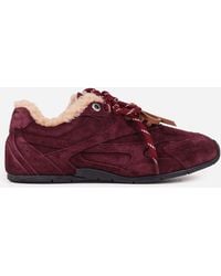 Bronx - Myraa Shearling Suede Double Lace Trainers - Lyst