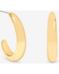 Jon Richard - Plated Polished Large Curve Hoop Earrings - Lyst