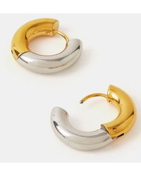 Accessorize - Stainless Steel Mixed Metal Hoop Earrings - Lyst