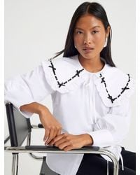 River Island - Petite Collar Trim Poplin Shirt - Lyst