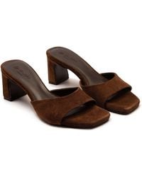 OFF THE HOOK - Park Suede Block Heel Sandals - Lyst