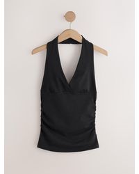 Next - Ruched Side Halter Neck Sleeveless Top - Lyst
