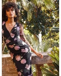 Phase Eight - Genny Floral Print Embroidered Maxi Dress - Lyst