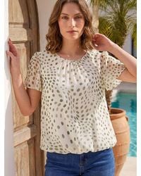 Roman - Petite Abstract Spot Print Top - Lyst