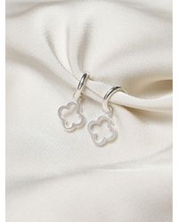 Jon Richard - Plated Waterproof Clover Huggie Earrings - Lyst