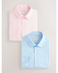 Next - Regular Fit Easy Care Long Sleeve Single Cuff Smart Shirts 2 Pack - Lyst