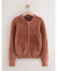 Next - Teddy Bear Texture Zip-Up Bomber Jacket - Lyst