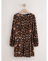 Next - Mini Long Sleeve A-Line Seam Detail Dress - Lyst