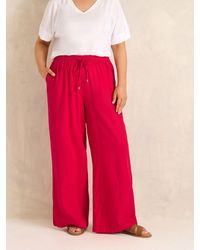 Evans - Wide Leg Premium Linen Trousers - Lyst
