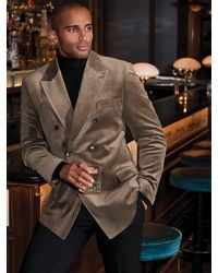 Brook Taverner - Tailored Fit Velvet Double Breasted Jacket - Lyst