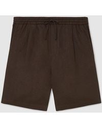 Reiss - Short - Chocolate Brown Barges Linen Drawstring Shorts, 32 - Lyst