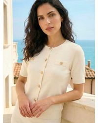 Roman - Buttoned Knit Top - Lyst